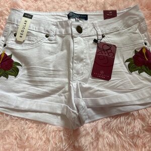 White Jean shorts